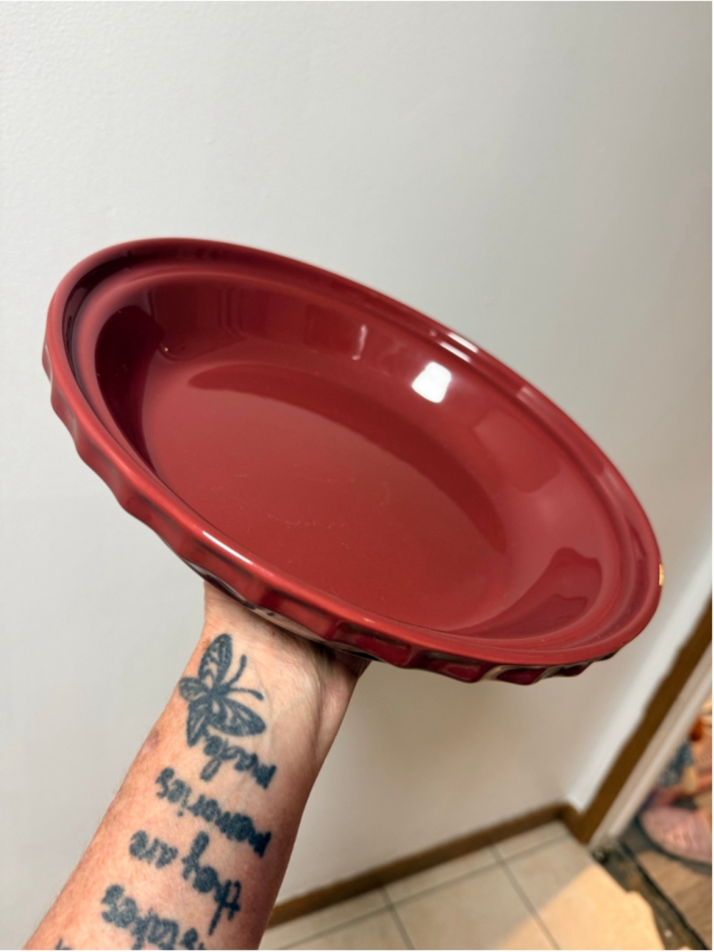 Longaberger Pottery Pie Dish Bakeware One Size Red - Picture 5 of 8